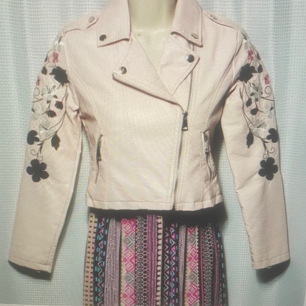 Embroidered Pink Women's Jacket